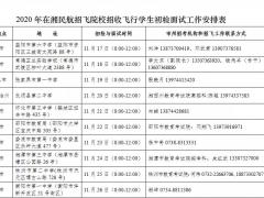 湖南：2020民航招飛來啦！11月17日開始初檢